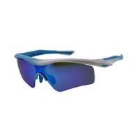 Custom Brand One Piece Lenses Blue Mirrored Coating UV400 Polarized Cycling Bike Sports Okay Sunglasses